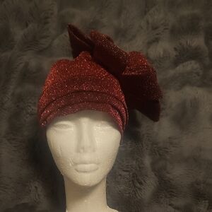Elegant Red Turban with Bow